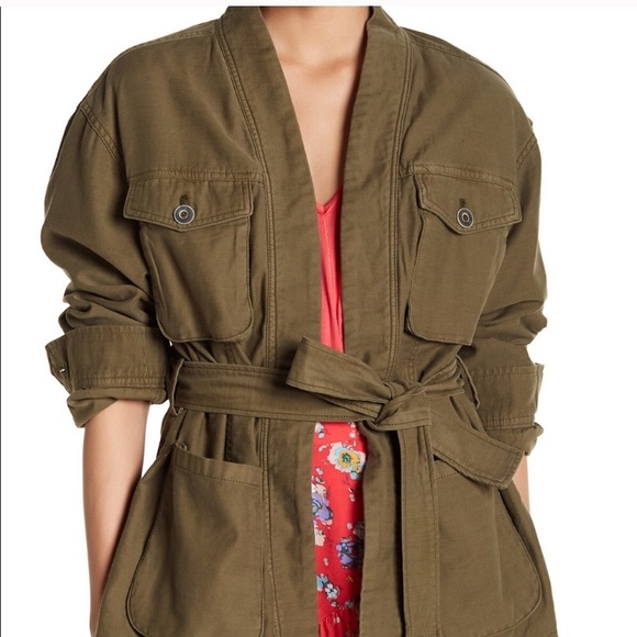NWT Free People Green Army Style Jacket - Picture 4 of 5